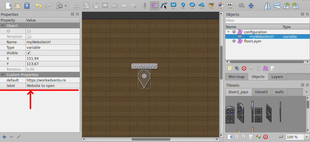 The label property added to a variable
