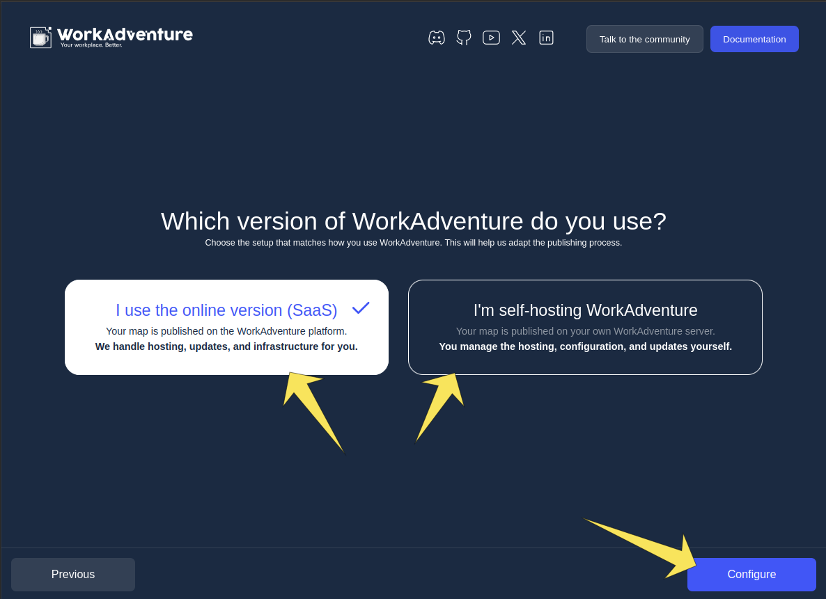 Configure map publishing - step 2