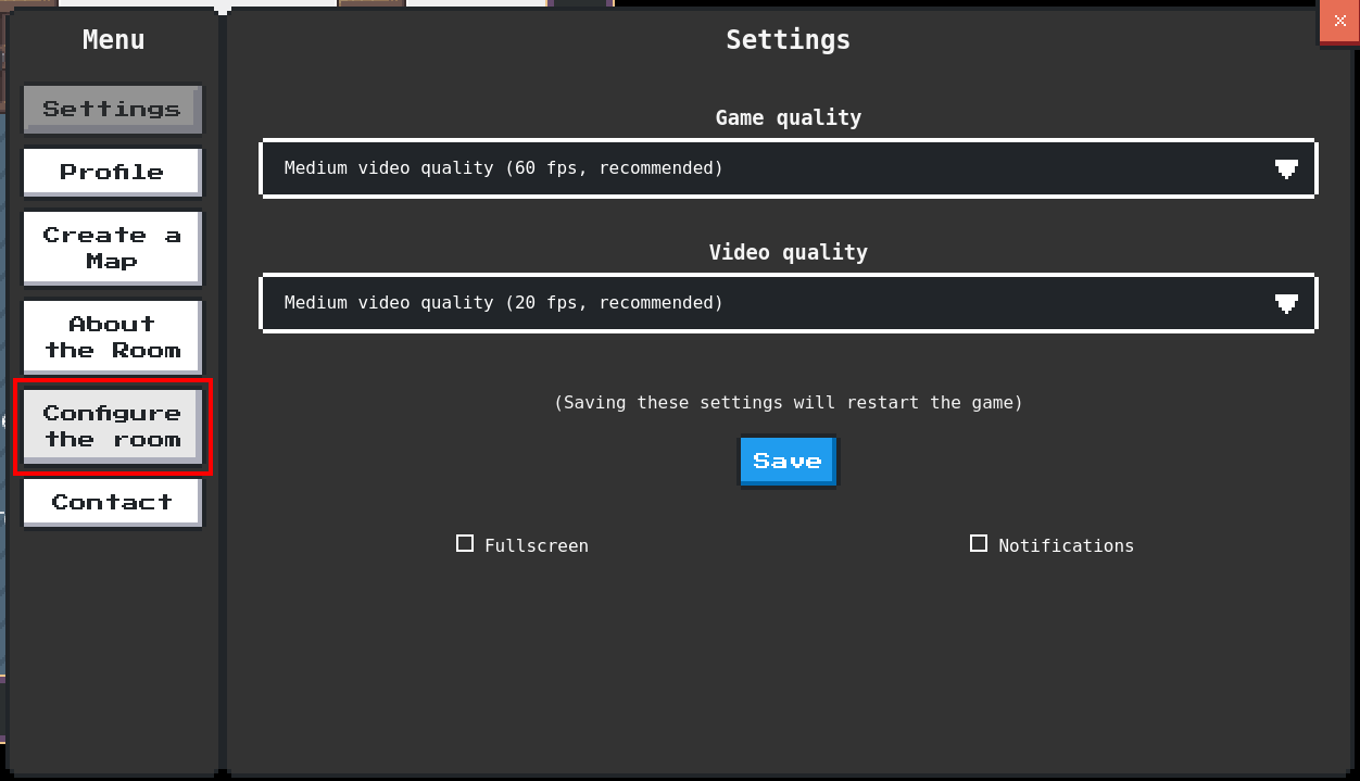 Configure the room button