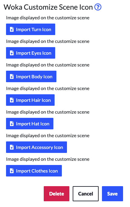 Screenshot of the "edit your world" - Selector of size of favicons.