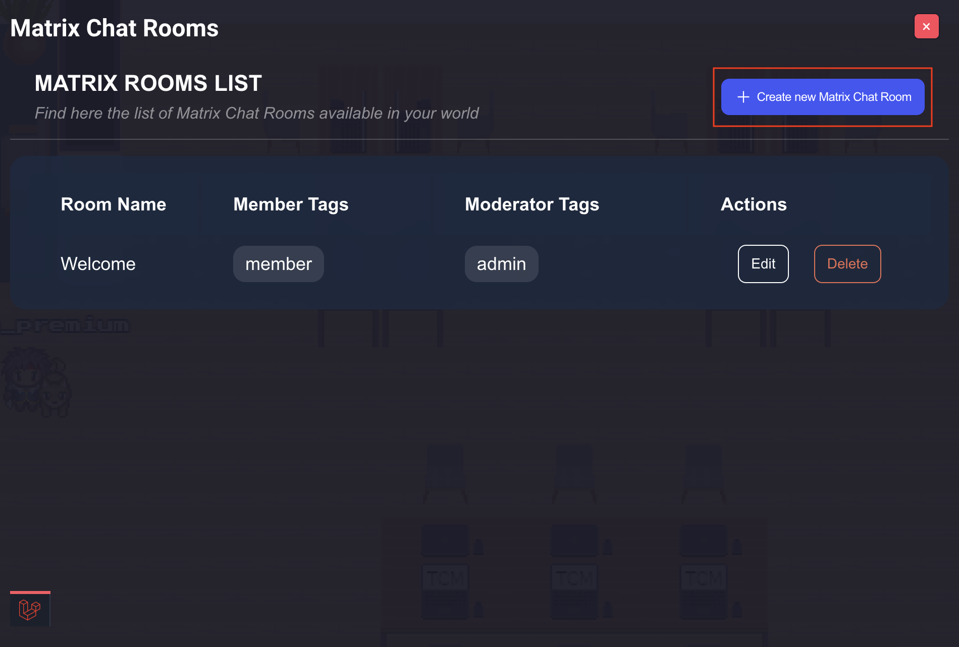 Matrix room creation