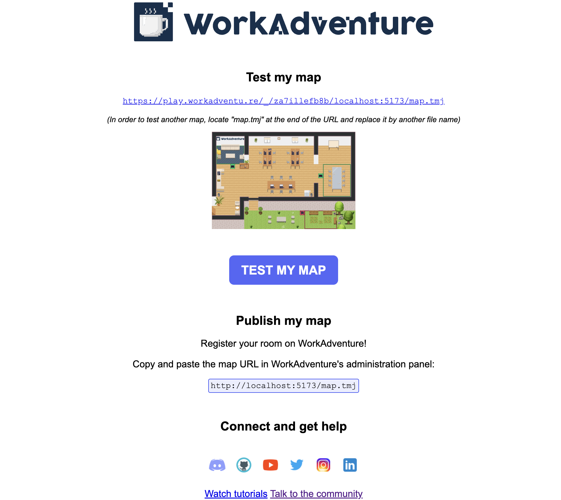 The welcome page of the "map start kit"